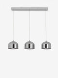 Smoke Grey Helix three-light linear ceiling pendant, UK version