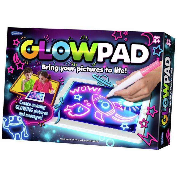 John Adams GLOWpad drawing toy with neon markers, imported from the UK