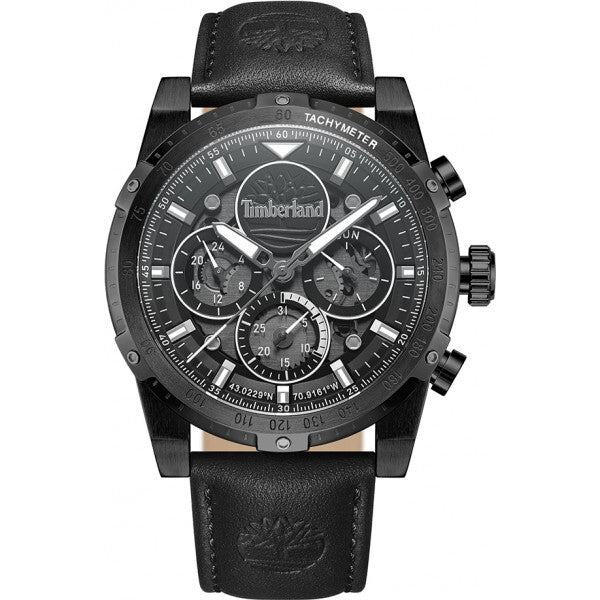 Timberland mens Sherbrook watch black leather strap (British brand)