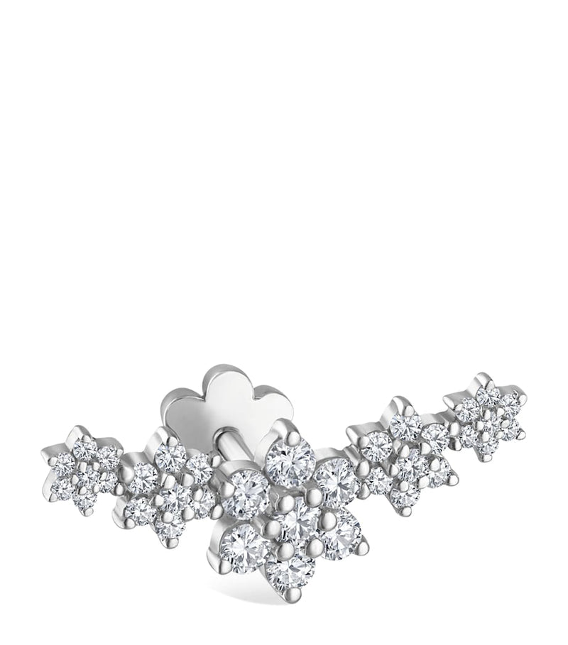 Maria Tash five flower diamond stud earring, imported from the UK