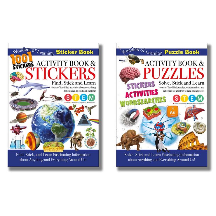 Wonders of Learning activity book with stickers or puzzles - British product