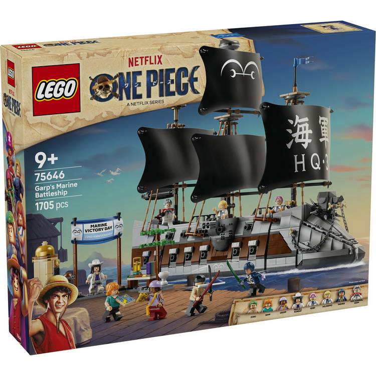 LEGO One Piece Garp's Marine Battleship 1705 pieces, imported from the UK