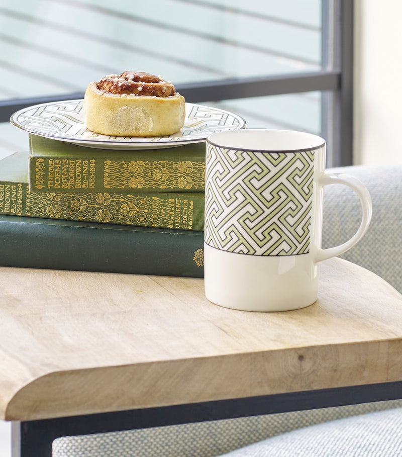 O.W. London Maze pattern ceramic mug, imported from the UK