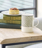 O.W. London Maze pattern ceramic mug, imported from the UK