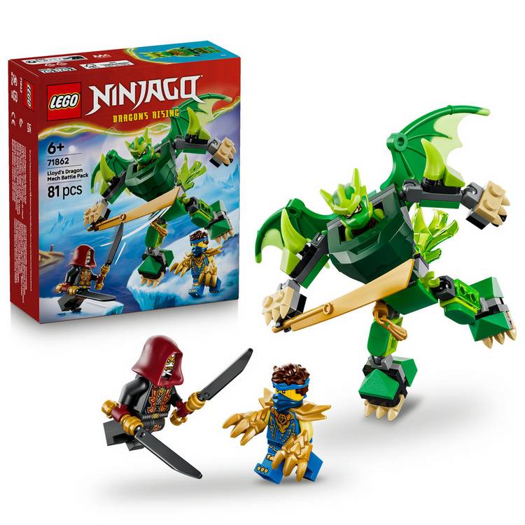 LEGO NINJAGO Lloyd's Dragon Mech Battle Pack 71862, imported from the UK