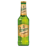 Staropramen Unfiltered Pilsner beer bottle 500ml (British brand)