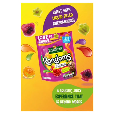 Rowntree's Randoms Juicers chewy sweets 140g, imported from the UK