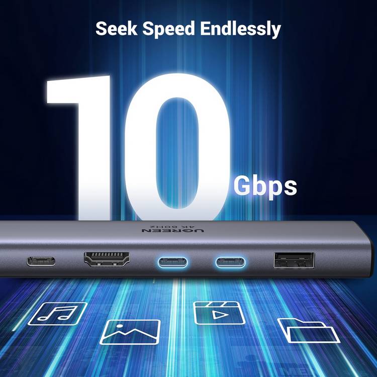UGREEN 7-in-1 USB-C hub with HDMI and SD slot, UK version