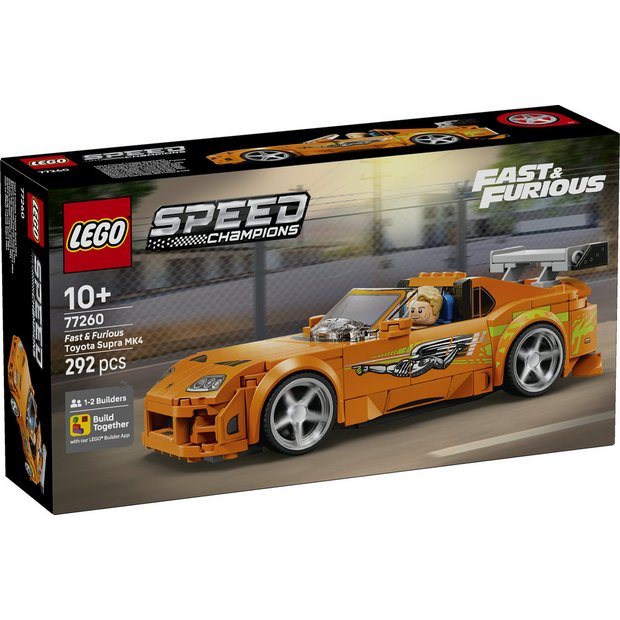 LEGO Fast & Furious Toyota Supra MK4 building set, imported from the UK