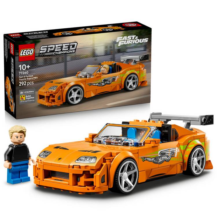 LEGO Fast & Furious Toyota Supra MK4 building set, imported from the UK