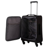 Featherstone 4 wheel soft cabin-size suitcase black, imported from the UK