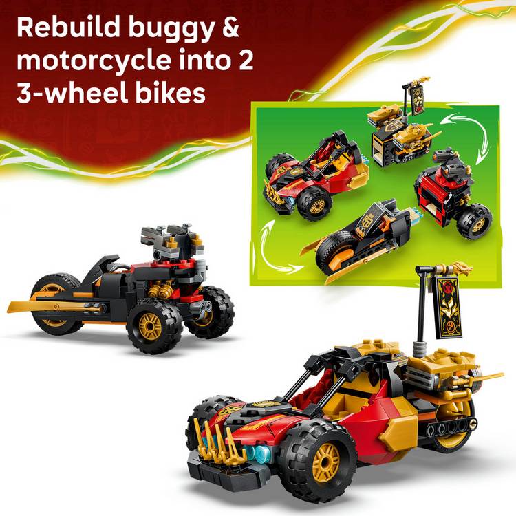 LEGO NINJAGO Kai and Cole combiner vehicles building set 394 pieces, imported from the UK