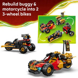 LEGO NINJAGO Kai and Cole combiner vehicles building set 394 pieces, imported from the UK