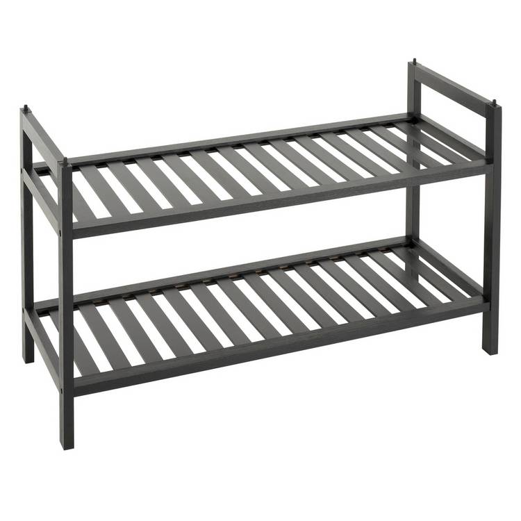 Habitat Kitt Bamboo Shoe Rack black (British brand)