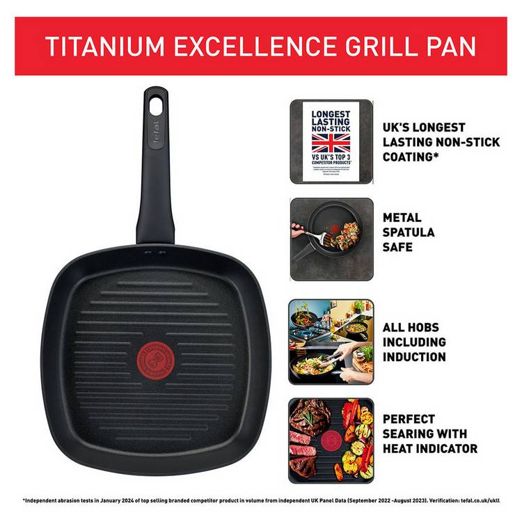 Tefal Titanium Excellence grill pan 26cm - British product
