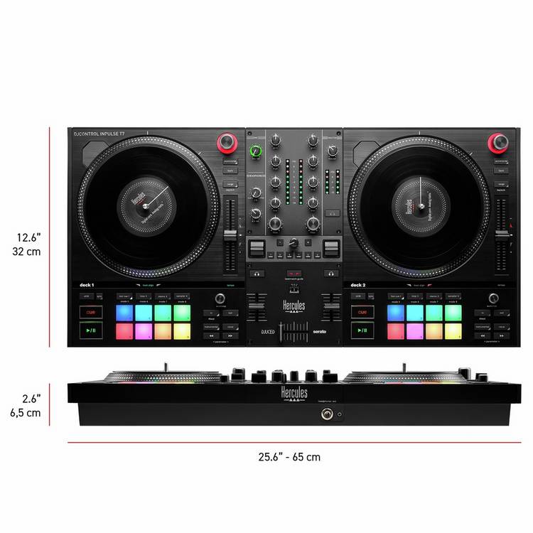 Hercules DJControl Inpulse T7 DJ controller with motorised platters, UK version