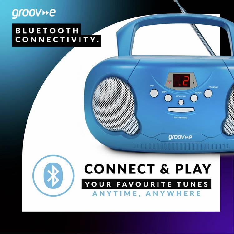 Groov-e Boombox portable CD player radio red - British product