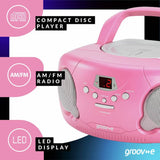 Groov-e Boombox portable CD player radio red - British product