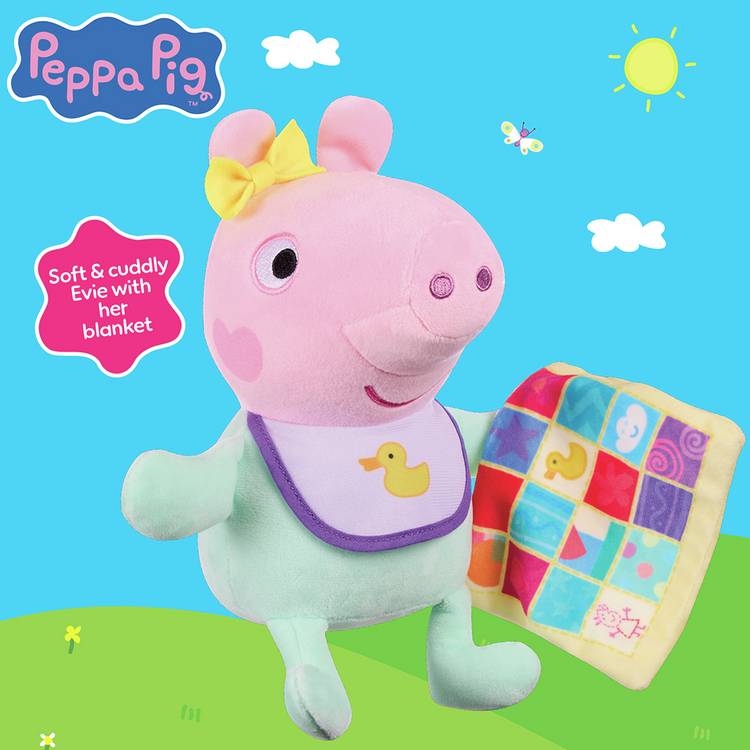 Peppa Pig Evie soft toy with blanket (British brand)
