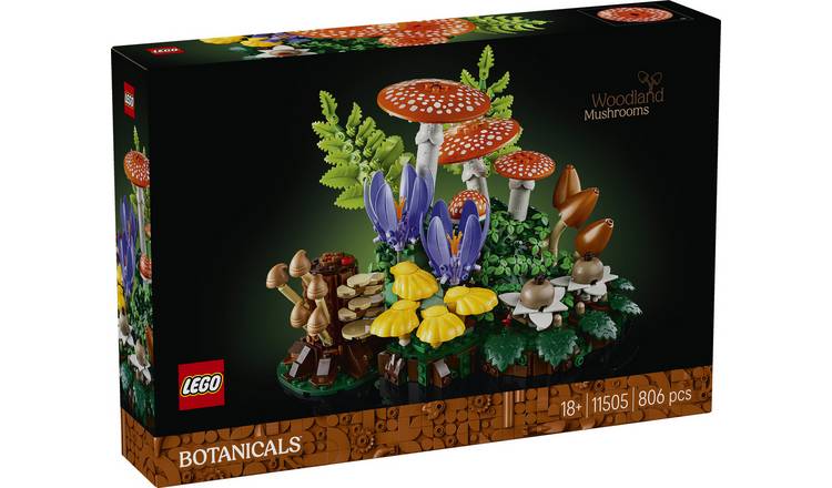 LEGO Botanicals Woodland Mushrooms building set 806 pieces, imported from the UK