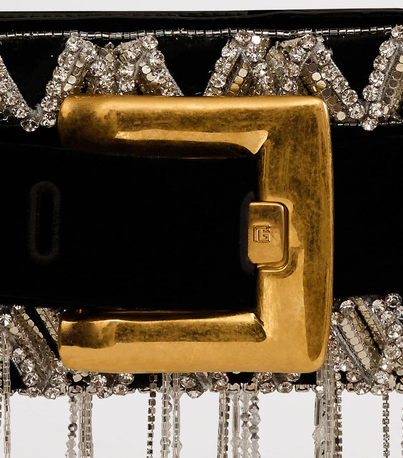 Balmain Anthem embellished clutch bag (British brand)