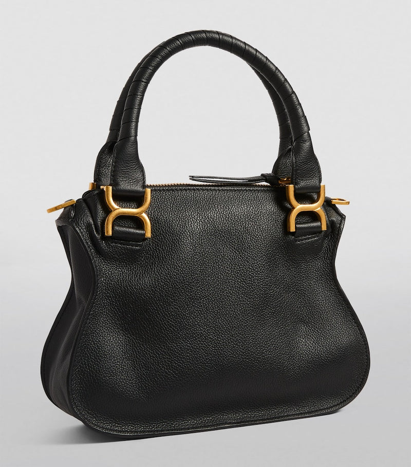 Chloé Marcie top-handle bag in grained leather, imported from the UK