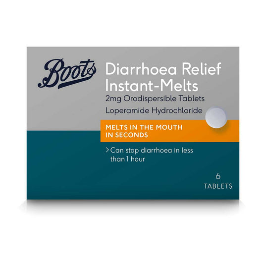 Boots Diarrhoea Relief Instant-Melts 2 mg Orodispersible Tablets - 6 Tablets GOODS Boots   