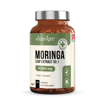 Holland & Barrett VitaBright Moringa Leaf Extract 10,000mg Superfood Supplement Capsules, 120 Capsules- Buy online at McGrocer