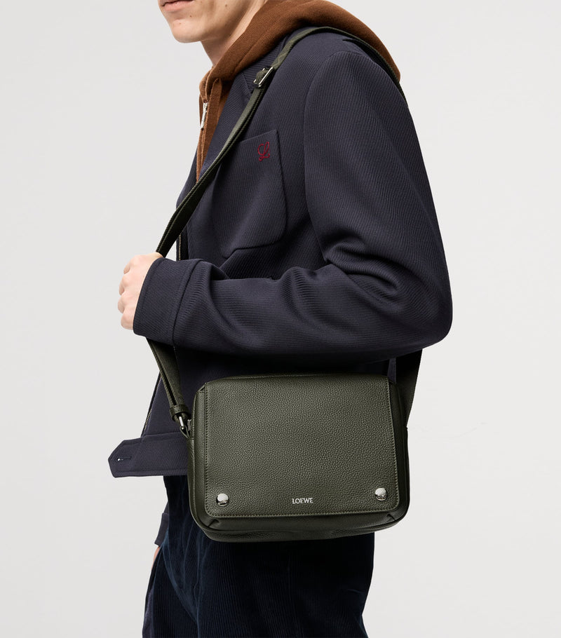 LOEWE Pebble grained leather messenger bag (British brand)