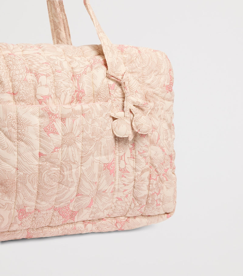 Bonpoint quilted bowling bag pastel floral print (British brand)