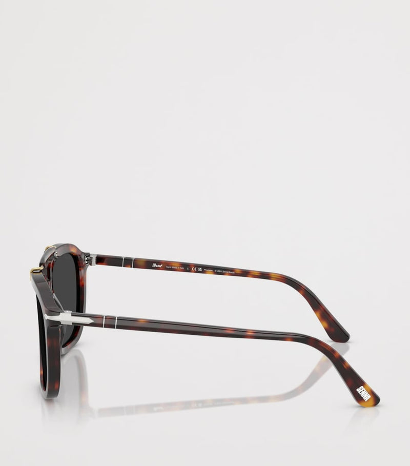 Persol Senna series square acetate sunglasses with Meflecto system (British brand)