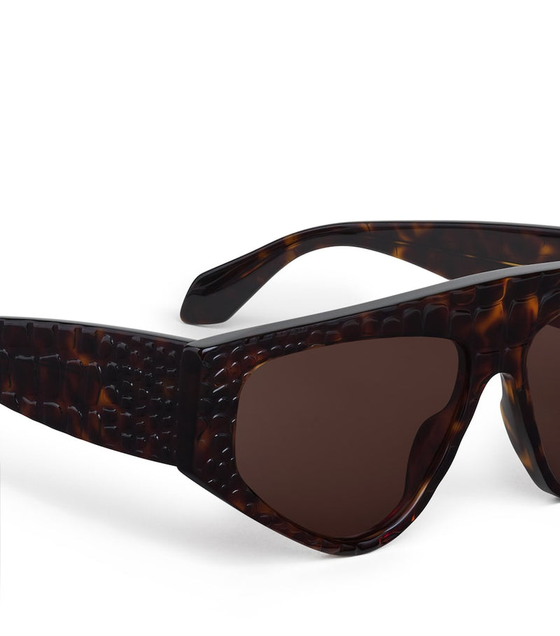Alaïa aviator mask sunglasses with croc-embossed acetate - British product
