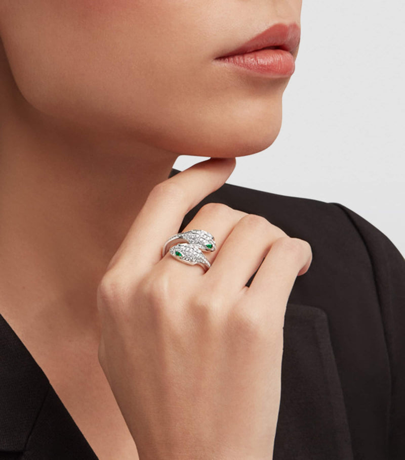 Bvlgari Serpenti Seduttori ring 18kt white gold, UK version