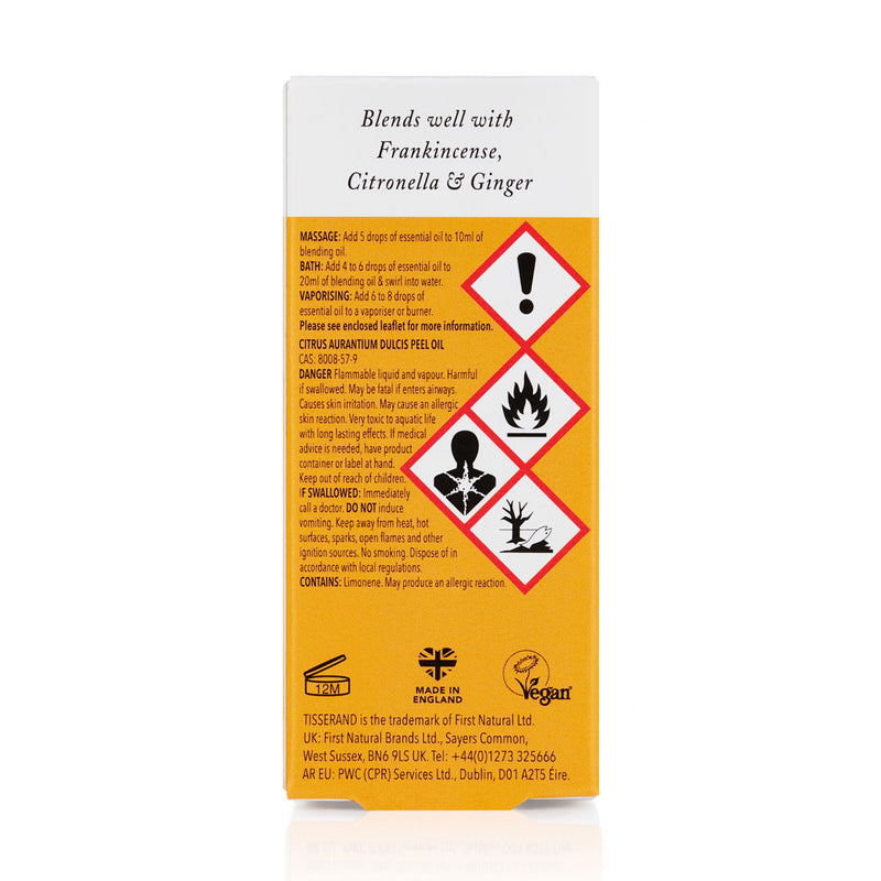 Tisserand organic orange essential oil 9ml (British brand)