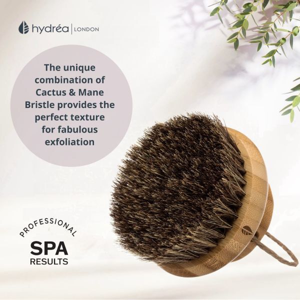 Hydréa London bamboo body brush with natural bristles, UK version
