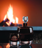 LSA International brown glass whisky decanter with hand-ground stopper, UK version