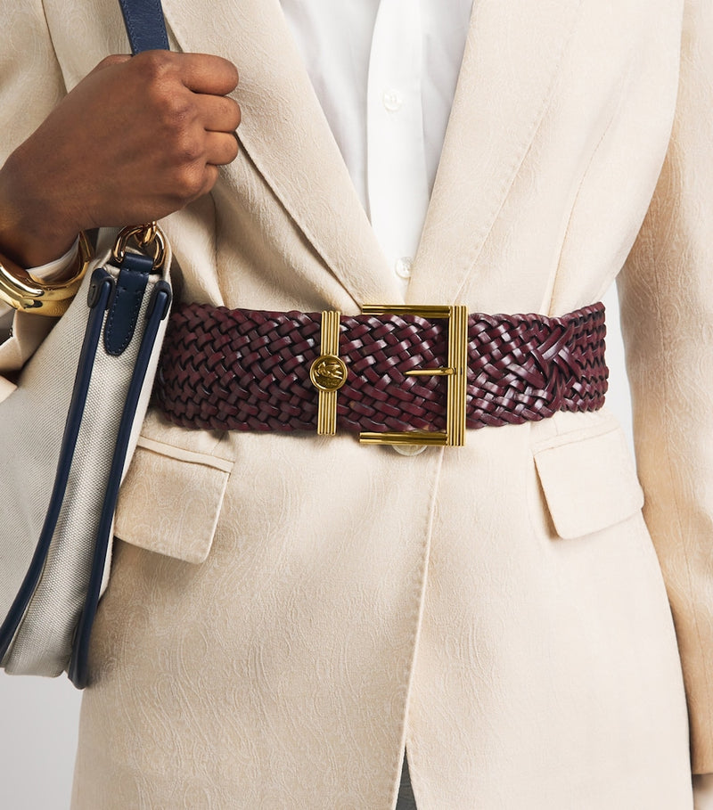 Ceinture Etro en cuir tressé à boucle