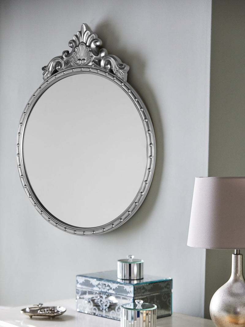 Laura Ashley Silver Overton Ornate mirror 72cm x 58cm, UK version