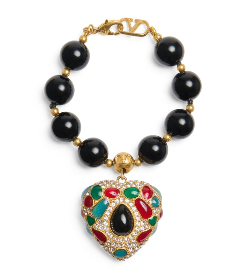 Valentino Garavani Coeur Royal bracelet crystal heart charm (British brand)