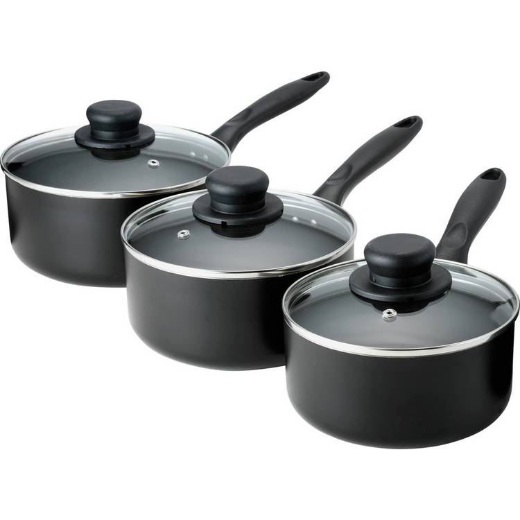 Argos Home 3 piece aluminium pan set Grey - British brand