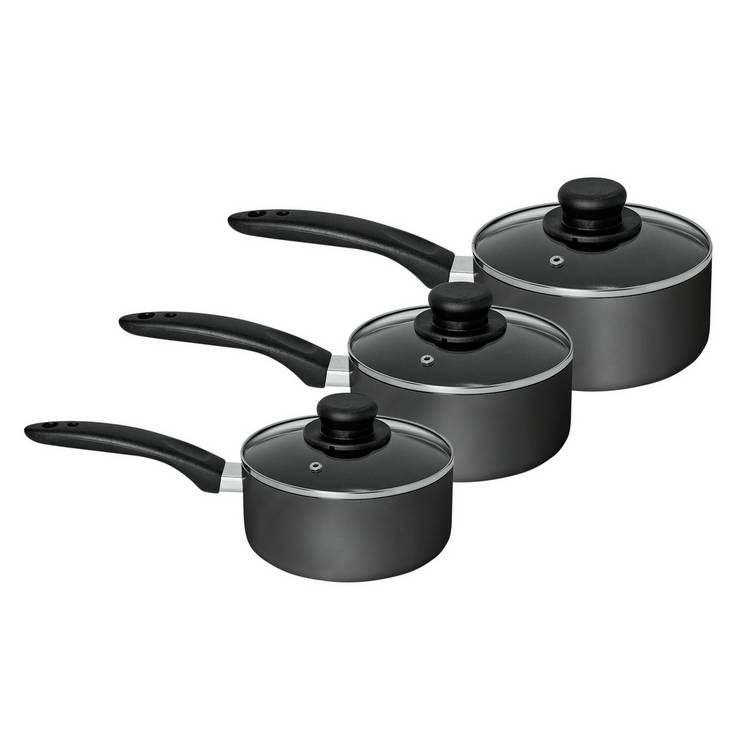 Argos Home 3 piece aluminium pan set Grey - British brand