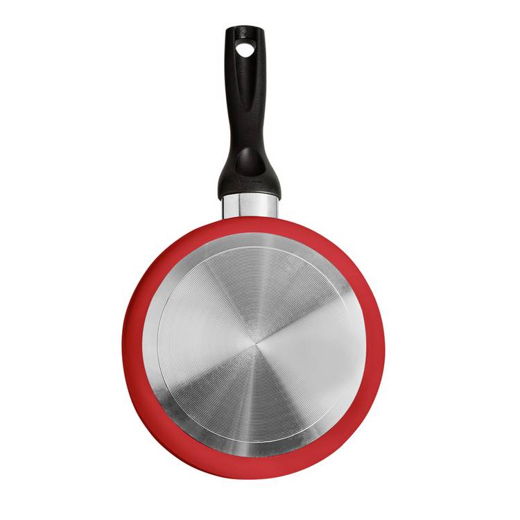 Argos Home red 5 piece pan set, imported from the UK
