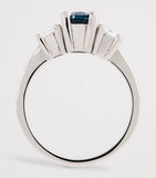 Suzanne Kalan one-of-a-kind ring with blue sapphire and diamonds - British product