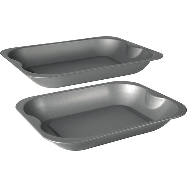Argos Home non-stick steel roasting tins 2 piece set, imported from the UK