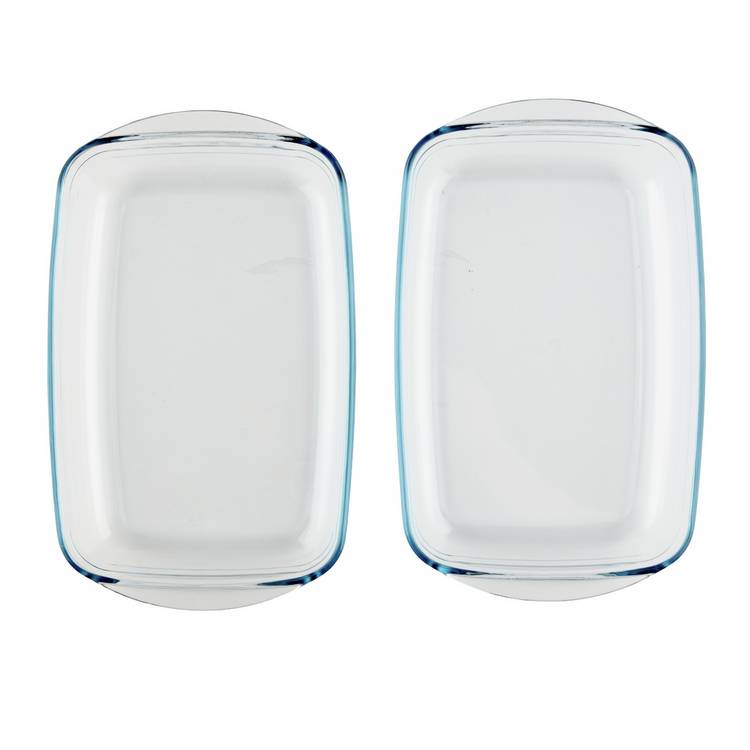 Argos Home set of 2 glass roasters 35cm by 22cm, UK version