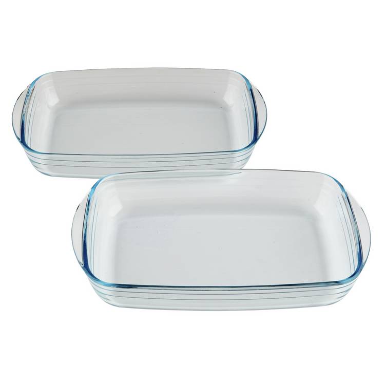 Argos Home set of 2 glass roasters 35cm by 22cm, UK version