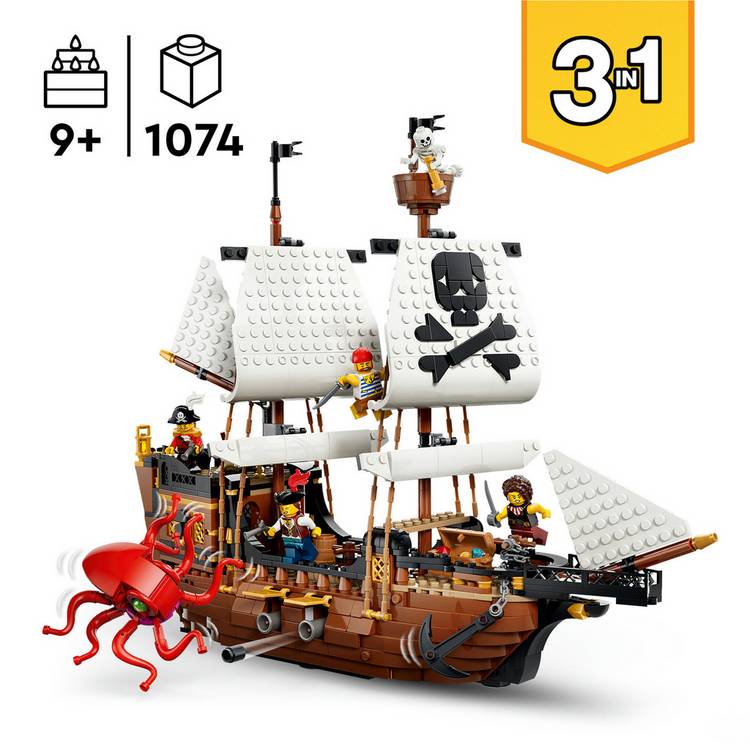 LEGO Creator 3in1 pirate ship toy 1074 pieces - British product
