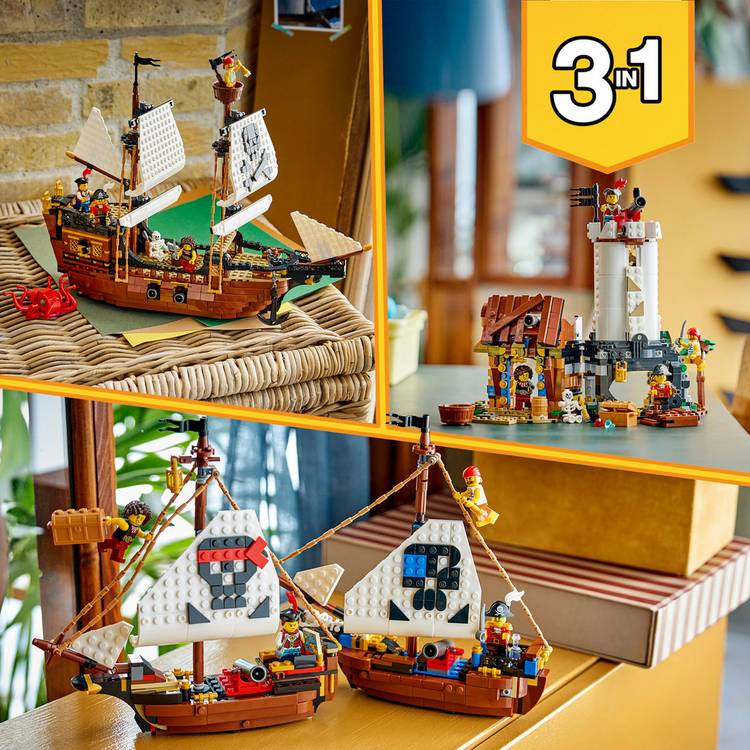 LEGO Creator 3in1 pirate ship toy 1074 pieces - British product