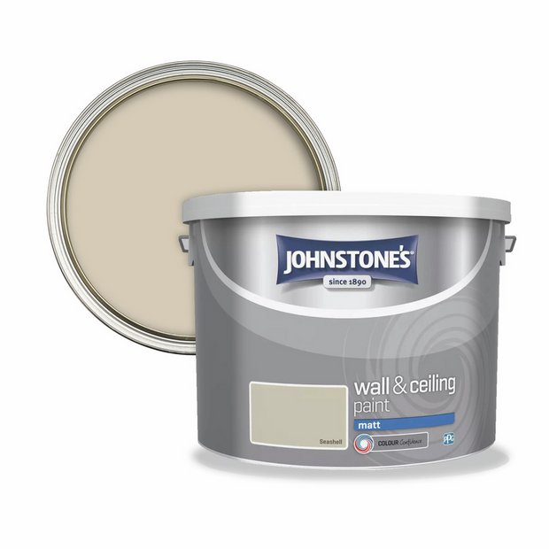 Johnstone's wall and ceiling matt paint Seashell 10L - British product