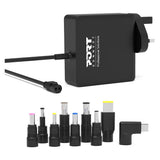 Port Connect 90W laptop power supply with interchangeable tips (British brand)
